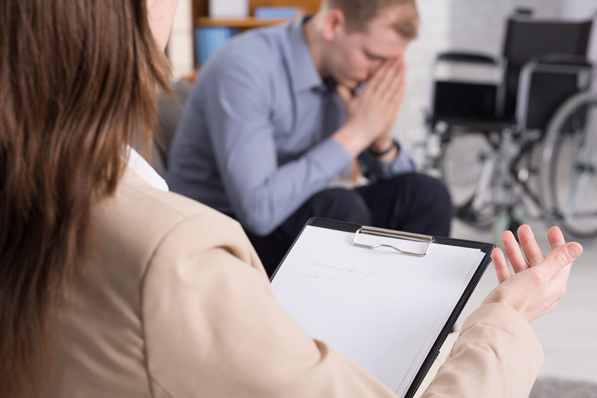 Helping to broken down man This man is attending a drug and alcohol rehab Bend OR offers.